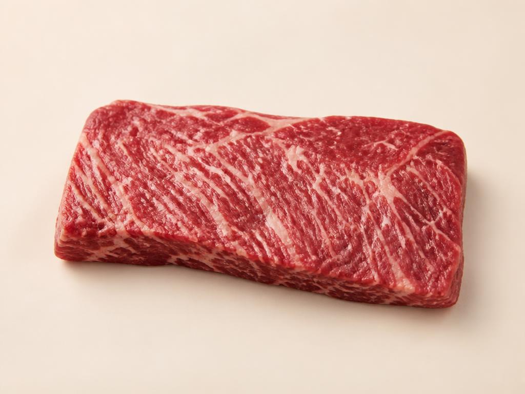 Denver Steak steak, raw, seen from above