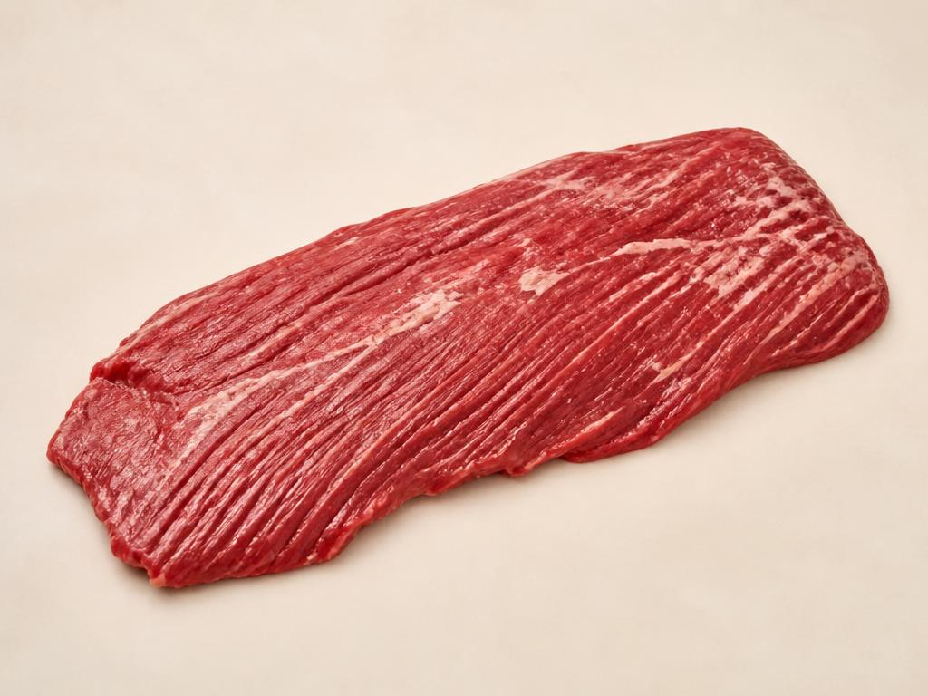 Flank Steak steak, raw, seen from above